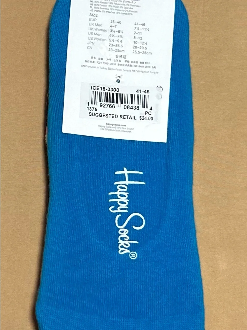 Happy Socks 3-Pack Low-Cut Liner Socks in Pink, Black & Blue
